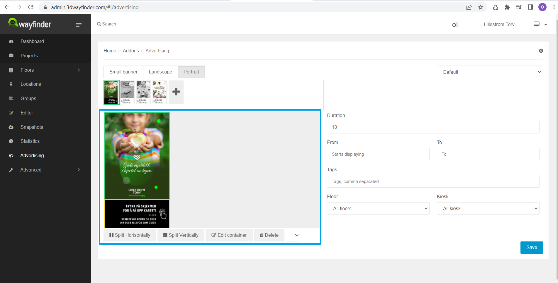Advertisement Module Documentation Example Advertising module tutorial – 3D Wayfinder