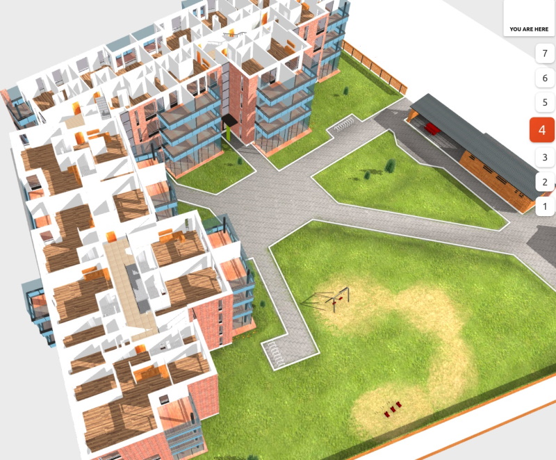 3d Wayfinder Apartment Building Model 